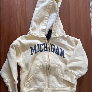 Kids Cream Michigan Zip-Up Hoodie